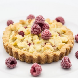 Banana Curd Raspberry Tarts