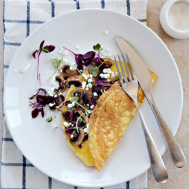 Mushroom & Microgreen Omelet