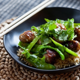 Glazed Mini Pork Meatballs