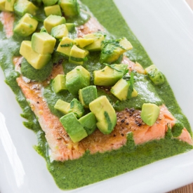 Poached Salmon with Salsa Verde