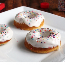 Fluffy Yellow Birthday Cake Donuts