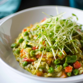 Spring Risotto with Pea Coulis