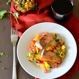 Salmon with Mango Avocado Salsa