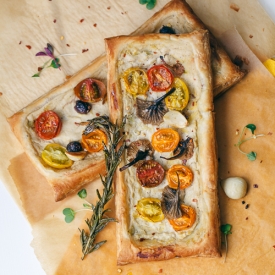 Puff Pastry Pizza with Chantrelles