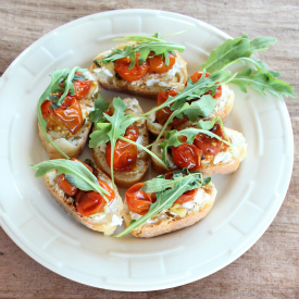 Roasted Tomato Ricotta Bruschetta