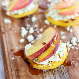 Grilled Peach Polenta Rounds