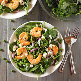 Spinach, Pea and Shrimp Salad