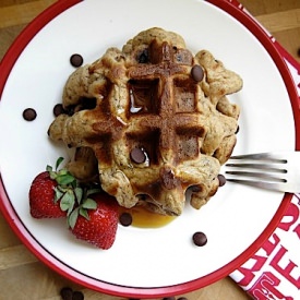 Healthy Banana Choc Chip Waffles