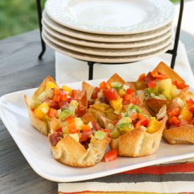 Wonton Cups with Summer Salsa