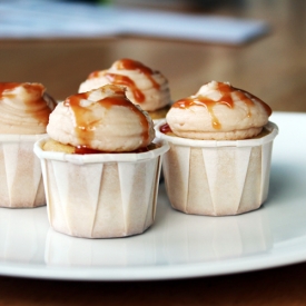 Vanilla Cupcakes w/ Salted Caramel