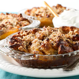 Peach Pecan Bread Pudding