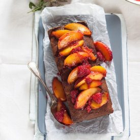 Peach and Raspberry Pound Cake