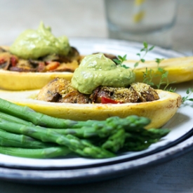 Stuffed Summer Squash (V, GF)