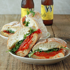 Roasted Pepper & Arugula Sandwiches