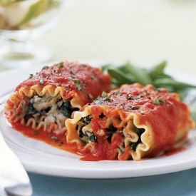 Lasagna Rolls with a Pomodoro Sauce