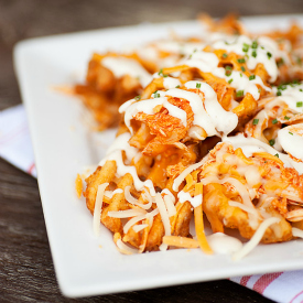 Buffalo Chicken Waffle Fries