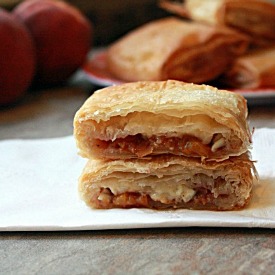 Baked Peach and Brie Strudels