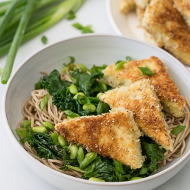 Panko Tofu & Kale Soba Salad