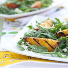 Grilled Peaches With Arugula