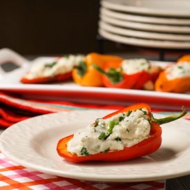 Grilled Peppers with Goat Cheese