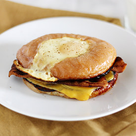 Fried Egg Donut Breakfast Sandwich