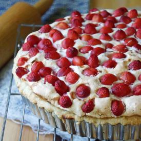 Sour Cherry & Almond Meringue Tart