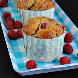 Brown Butter Raspberry Muffins