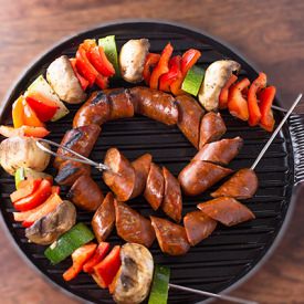 Grilled Chicken Sausage Kabobs