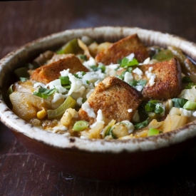 Green Chile and Chorizo Soup