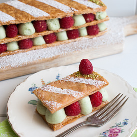 Pistachio Raspberry Napoleon