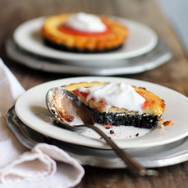 Plum Black & White Cheesecakes