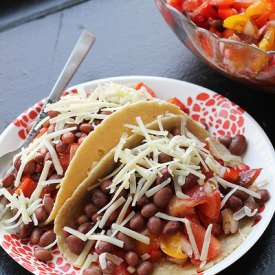 Tomato and Pomegranate Salad Tacos