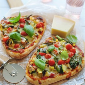 Grilled Veggie Naan Pizzas