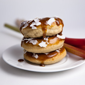 Glazed Maple Rhubarb Donuts