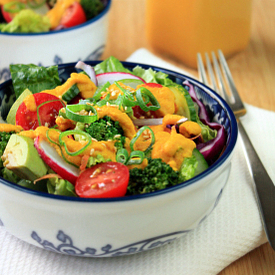 Salad with Carrot-Ginger Dressing