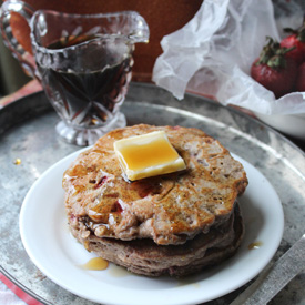 Strawberry, Pecan Pancakes