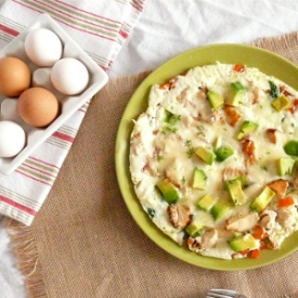 Chicken and Fresh Veggie Omelette