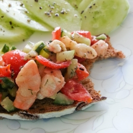 Dilled Shrimp and Tomato Toasts