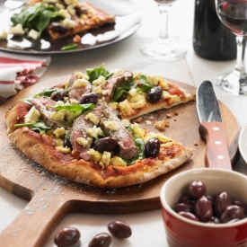 Greek Lamb and Feta Pizzas