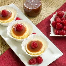 Caramel Topped Mini Cheesecakes