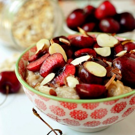 Cherry-Almond Cookie Dough Oatmeal