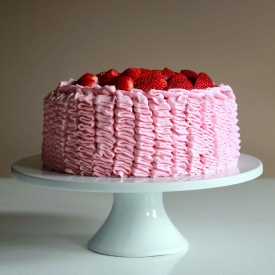 Strawberry Ruffle Cake