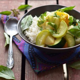 Green Curry with Turnips and Squash