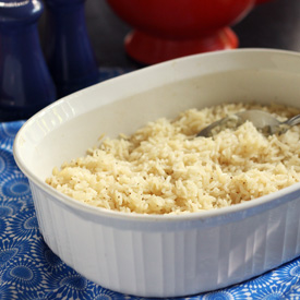 Baked Garlic Rice Pilaf