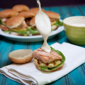 Grilled Salmon and Pineapple Slider