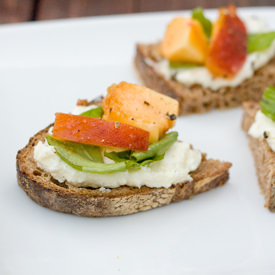 Pan Roasted Peach Bruschetta