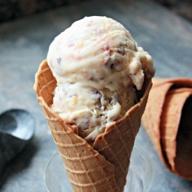 Peach and Toasted Pecan Ice Cream