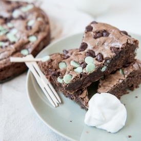 Mint Brownie Wedges