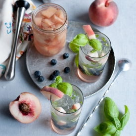 White Peach Basil Blueberry Mojito