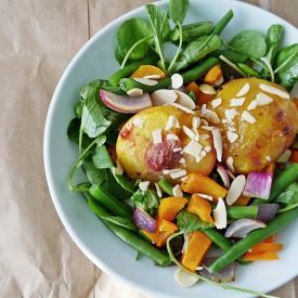 Roasted Peach + Watercress Salad